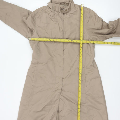 Viyella Women Beige UK 12 Long Zip Collared Coat Classic
