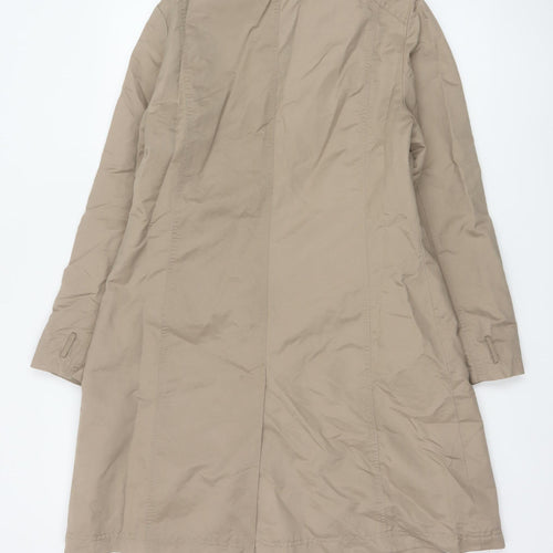 Viyella Women Beige UK 12 Long Zip Collared Coat Classic