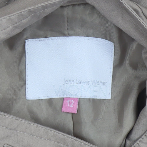 Viyella Women Beige UK 12 Long Zip Collared Coat Classic