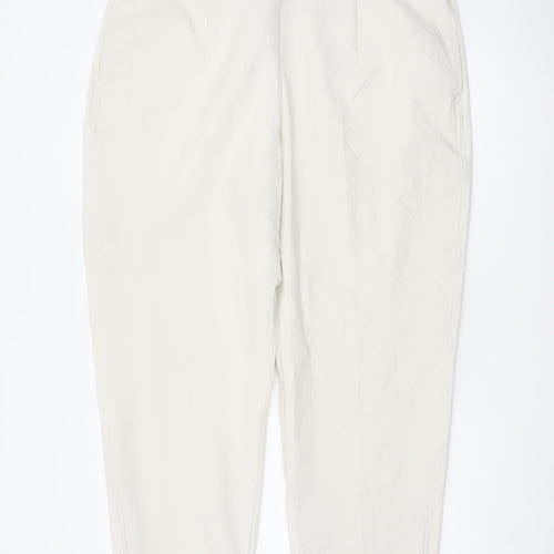 M&S Women’s Ivory Size 20 Regular Tapered Trousers Ankle Zip Pockets