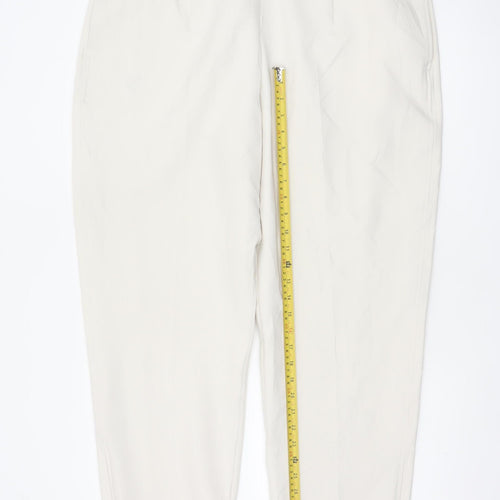 M&S Women’s Ivory Size 20 Regular Tapered Trousers Ankle Zip Pockets