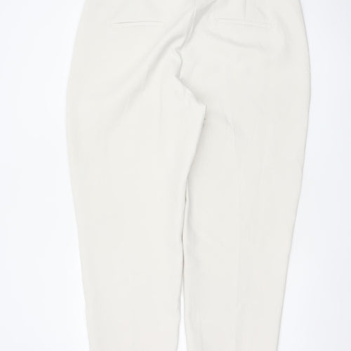 M&S Women’s Ivory Size 20 Regular Tapered Trousers Ankle Zip Pockets