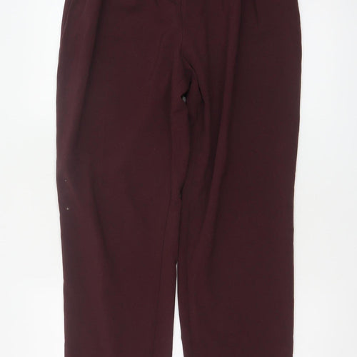 Marks and Spencer Women Red Size 12 Paperbag Belted Tapered Trousers