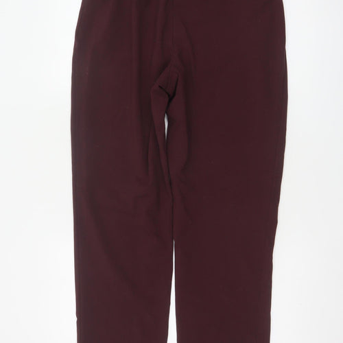 Marks and Spencer Women Red Size 12 Paperbag Belted Tapered Trousers