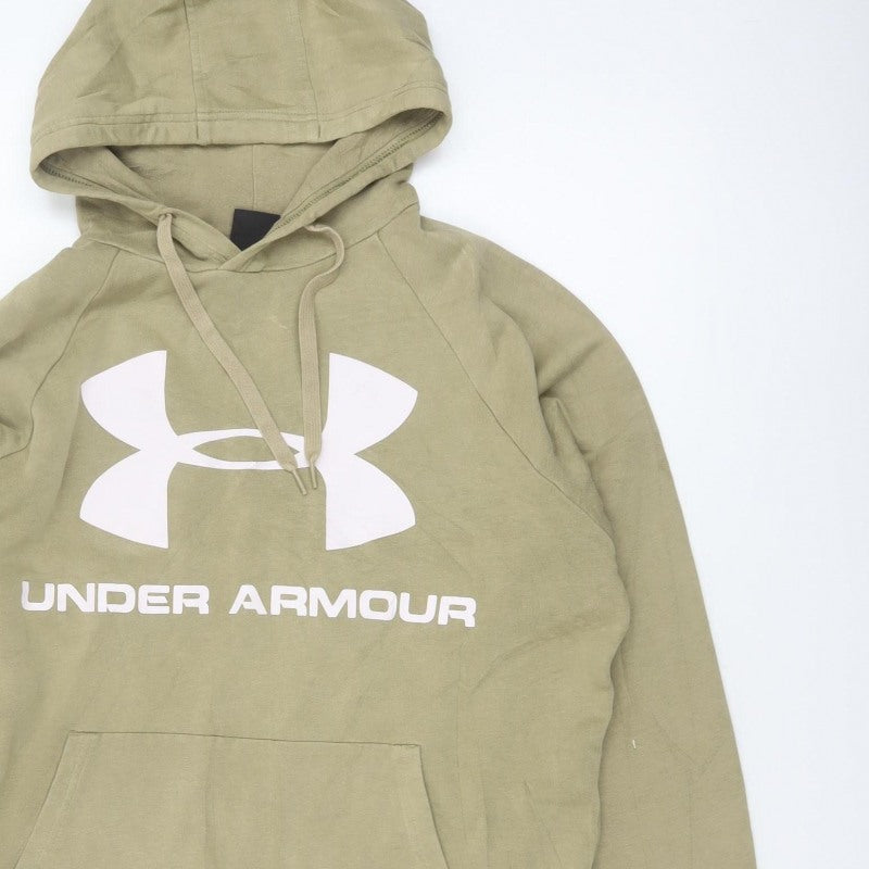 Under Armour Men’s Beige M Pullover Hoodie Logo Fleece
