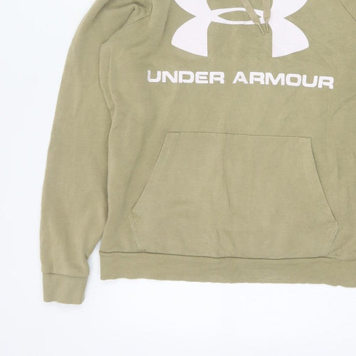 Under Armour Men’s Beige M Pullover Hoodie Logo Fleece