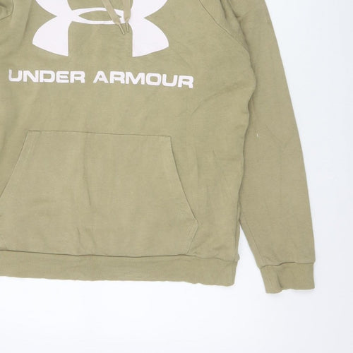 Under Armour Men’s Beige M Pullover Hoodie Logo Fleece