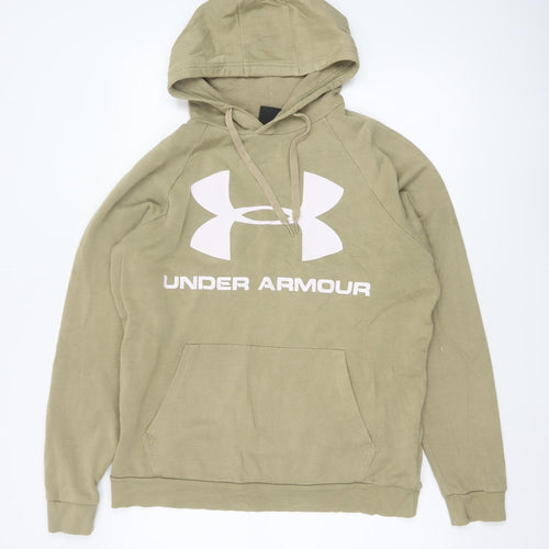 Under Armour Men’s Beige M Pullover Hoodie Logo Fleece