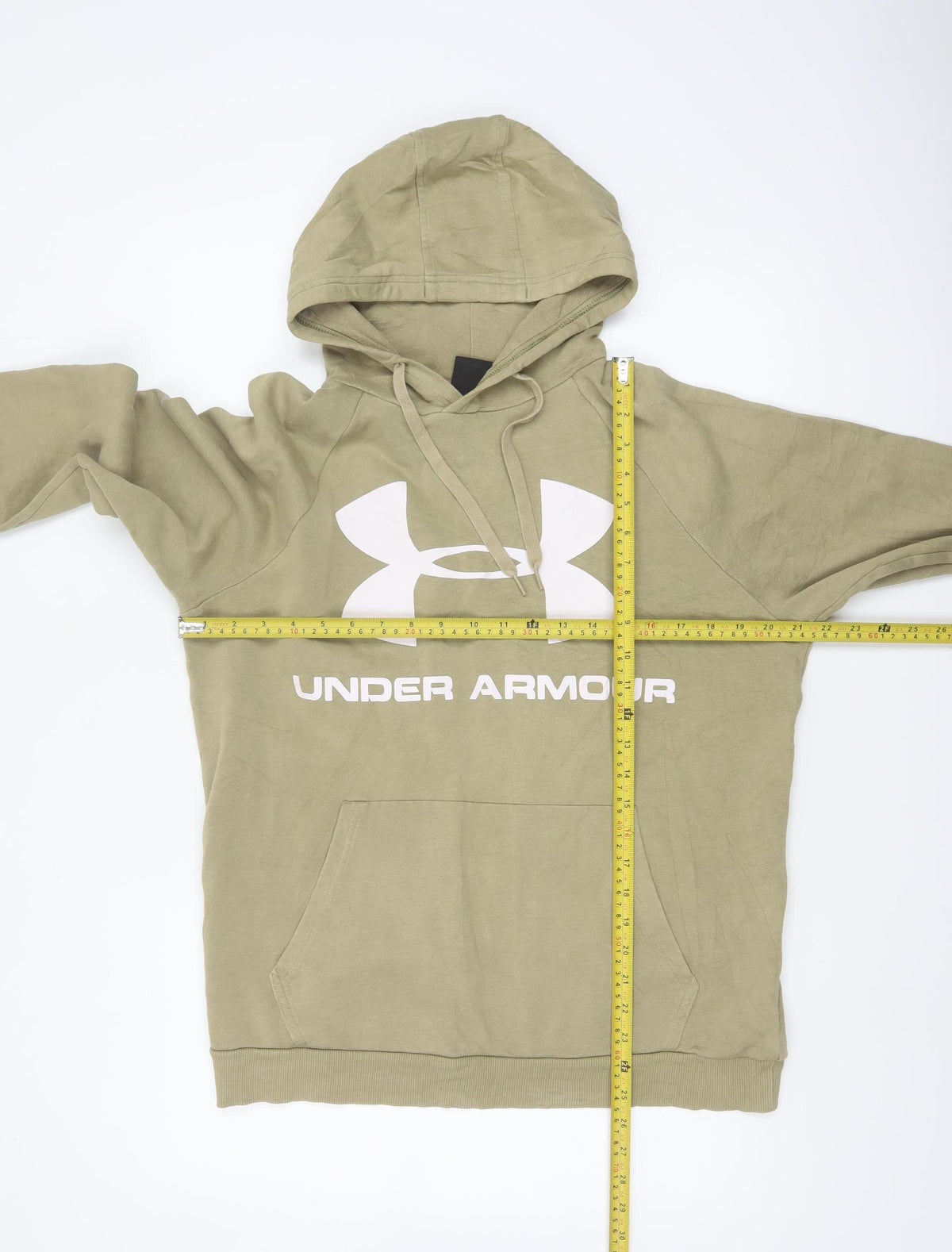 Under Armour Men’s Beige M Pullover Hoodie Logo Fleece