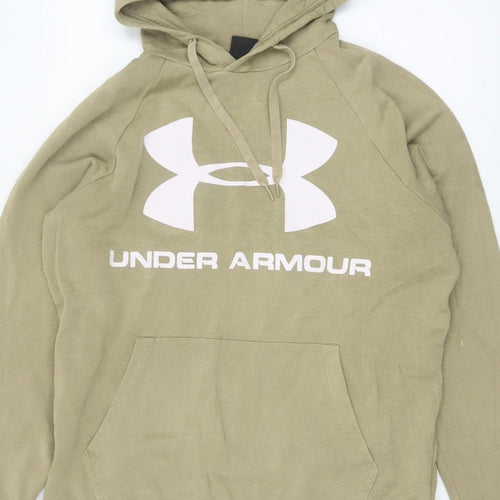 Under Armour Men’s Beige M Pullover Hoodie Logo Fleece