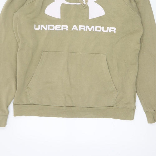 Under Armour Men’s Beige M Pullover Hoodie Logo Fleece