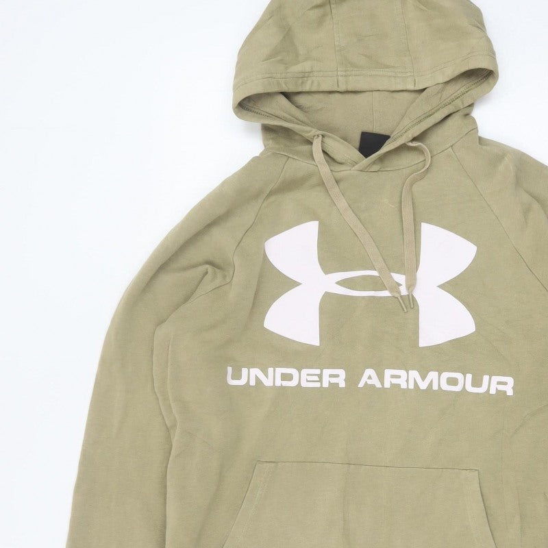 Under Armour Men’s Beige M Pullover Hoodie Logo Fleece