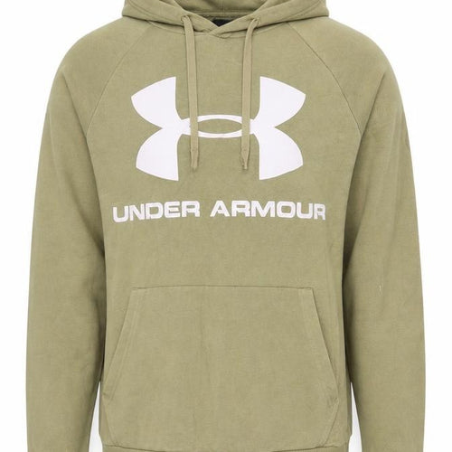 Under Armour Men’s Beige M Pullover Hoodie Logo Fleece
