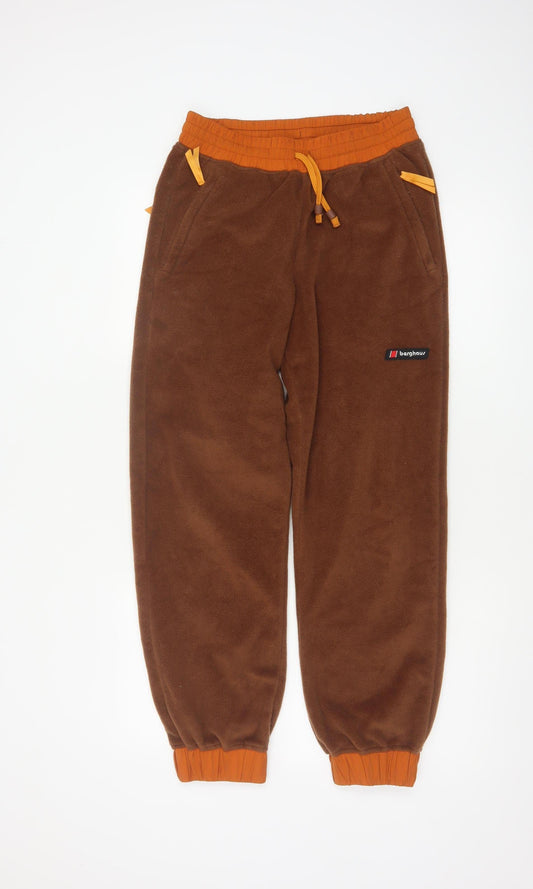 Berghaus Women’s Brown Fleece Joggers Size S Drawstring Cuffed