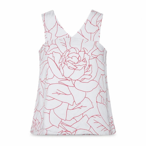 Jigsaw Women Grey Pink Floral V-Neck Sleeveless Viscose Blouse UK 14