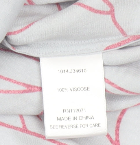 Jigsaw Women Grey Pink Floral V-Neck Sleeveless Viscose Blouse UK 14