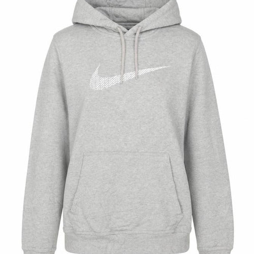 Nike Women Grey S Pullover Hoodie Logo Cotton Fleece Pocket