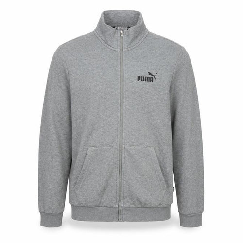 Puma Men Grey Size S Basic Full Zip Sports Jacket Logo
