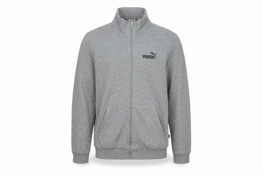 Puma Men Grey Size S Basic Full Zip Sports Jacket Logo