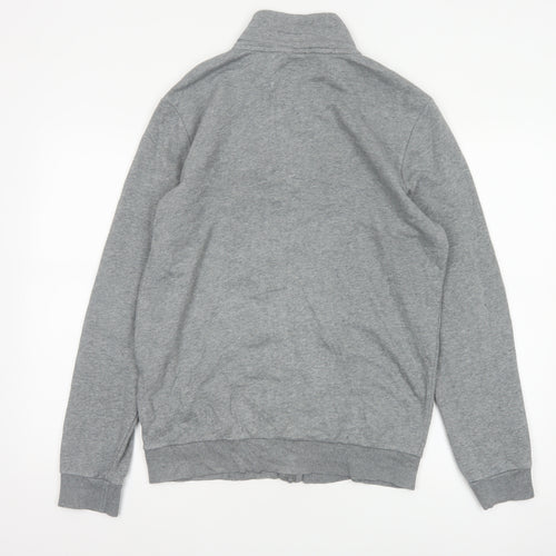 Puma Men Grey Size S Basic Full Zip Sports Jacket Logo
