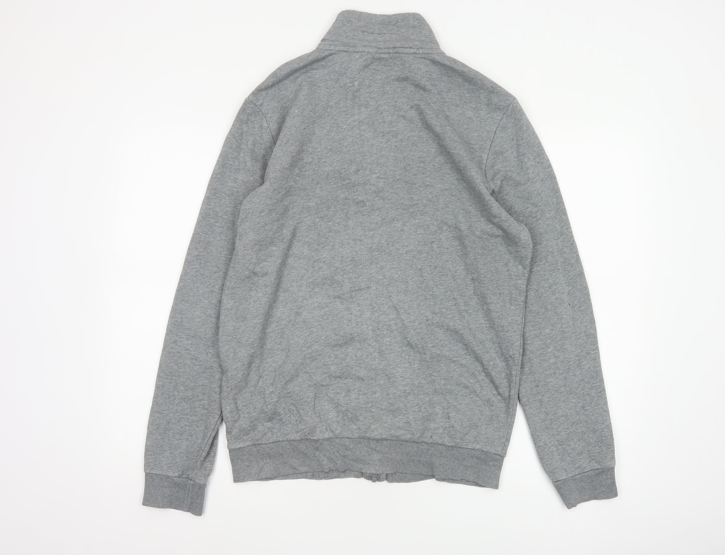 Puma Men Grey Size S Basic Full Zip Sports Jacket Logo