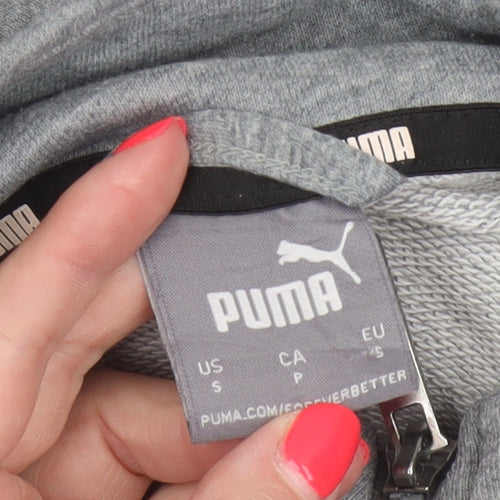 Puma Men Grey Size S Basic Full Zip Sports Jacket Logo