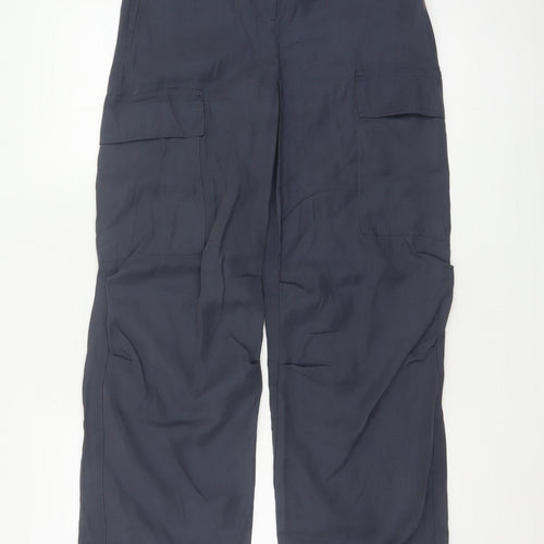 Marks & Spencer Women's Blue UK 6 Regular Cargo Trousers Pockets
