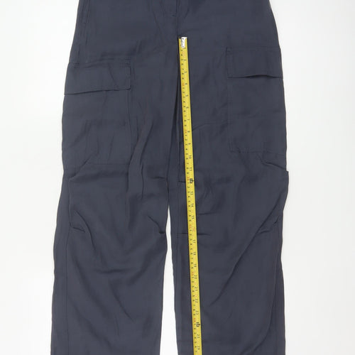 Marks & Spencer Women's Blue UK 6 Regular Cargo Trousers Pockets