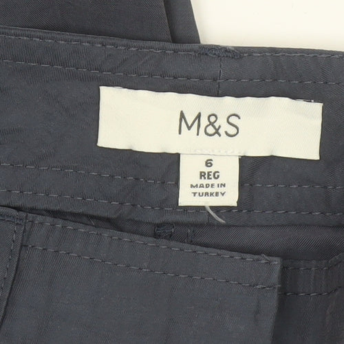 Marks & Spencer Women's Blue UK 6 Regular Cargo Trousers Pockets