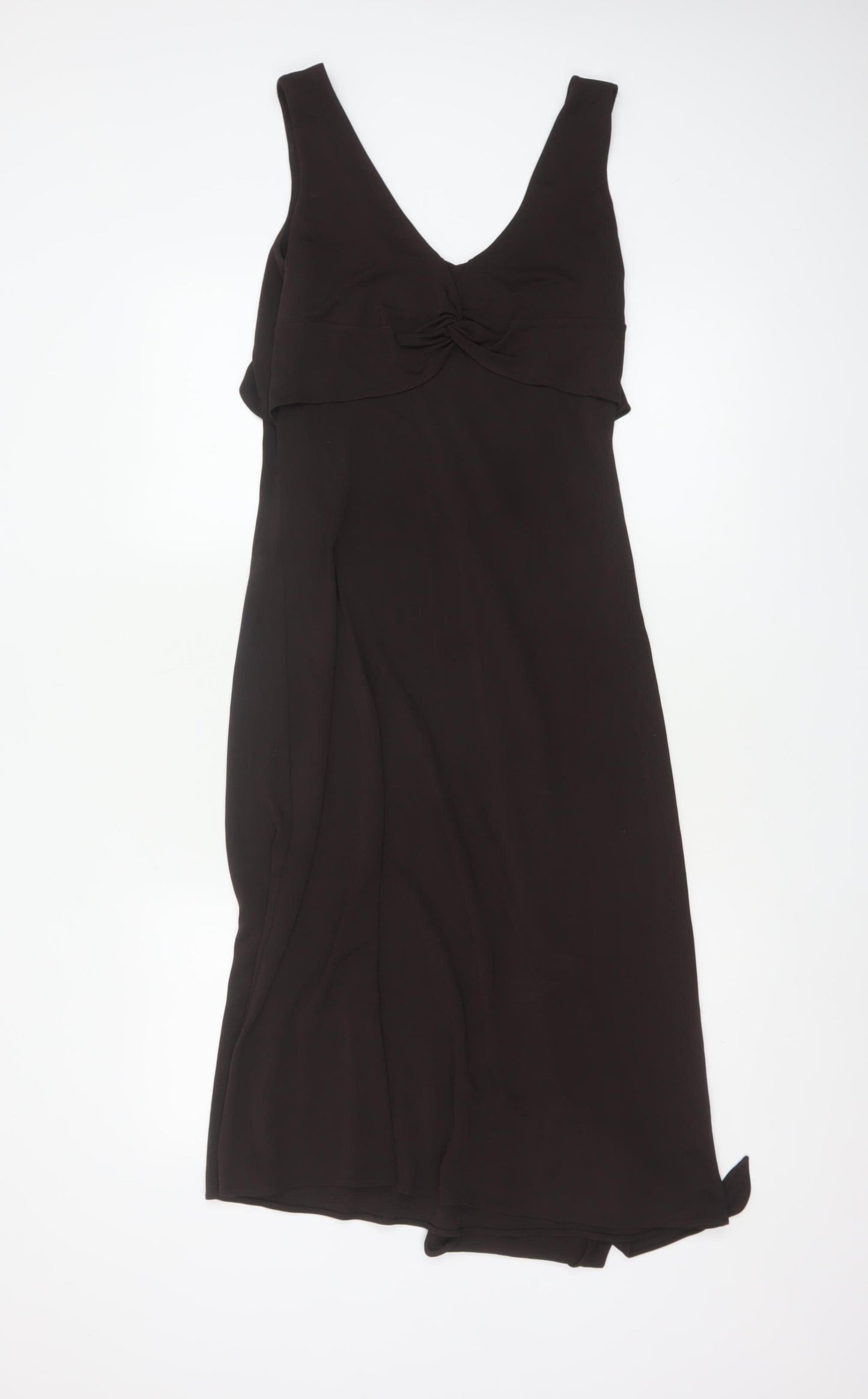Monsoon Women Black Size 10 Maxi V-Neck Ruffle Formal Dress
