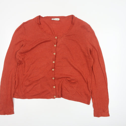 Seasalt Cornwall Women Orange UK 18 Cotton Button Pocket Cardigan