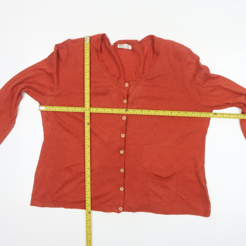 Seasalt Cornwall Women Orange UK 18 Cotton Button Pocket Cardigan