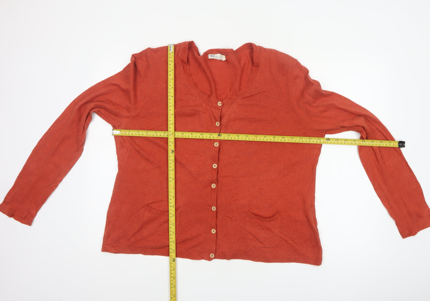 Seasalt Cornwall Women Orange UK 18 Cotton Button Pocket Cardigan