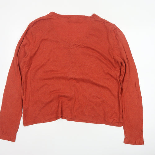 Seasalt Cornwall Women Orange UK 18 Cotton Button Pocket Cardigan