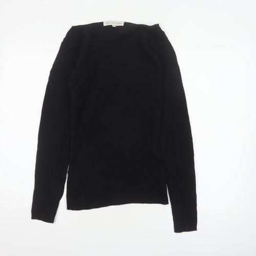 Nicole Farhi Women Black M Wool Blend Round Neck Knit Jumper