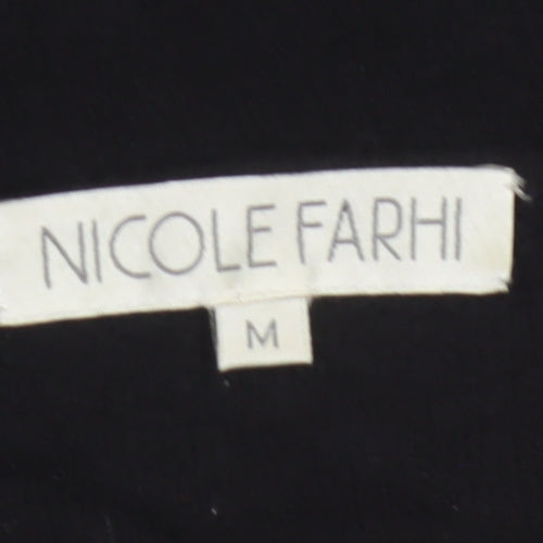 Nicole Farhi Women Black M Wool Blend Round Neck Knit Jumper