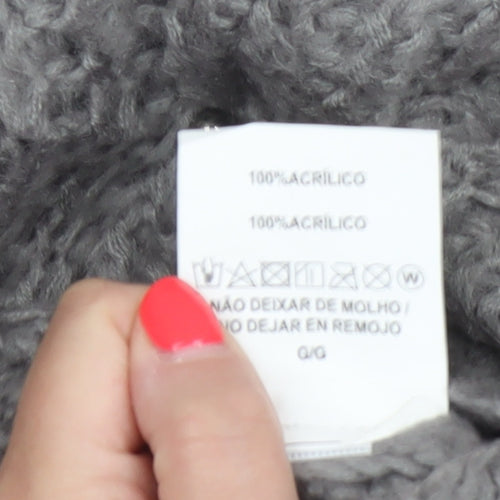 Marfinno Women’s Grey L Cable Knit Beaded Crew Neck Jumper