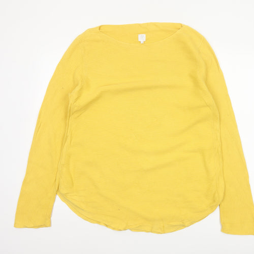 John Lewis Women Yellow Cotton Knit Pullover Jumper Size 14