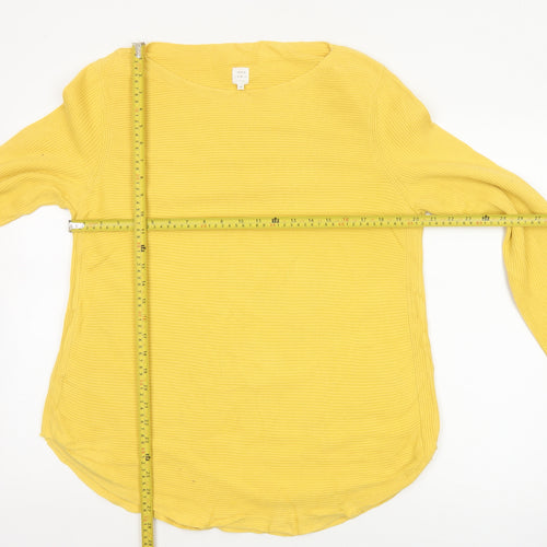 John Lewis Women Yellow Cotton Knit Pullover Jumper Size 14