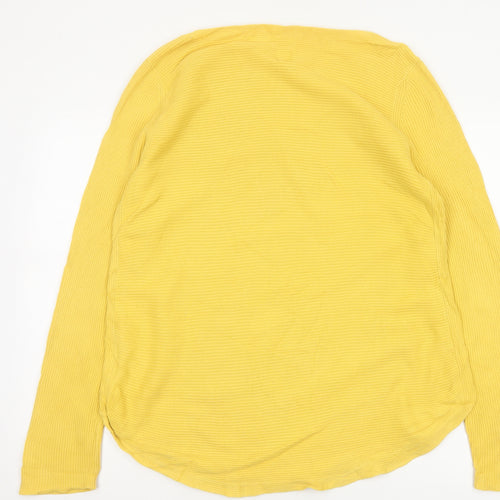 John Lewis Women Yellow Cotton Knit Pullover Jumper Size 14