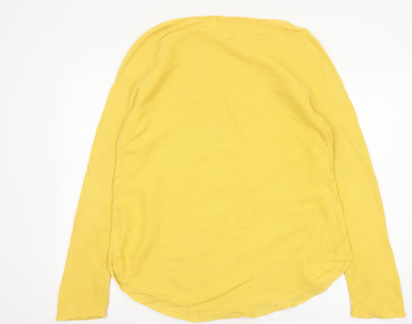 John Lewis Women Yellow Cotton Knit Pullover Jumper Size 14