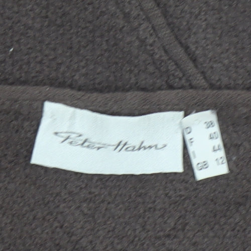 Peter Hahn Women Brown UK 12 Merino Wool Scoop Neck Tunic Jumper