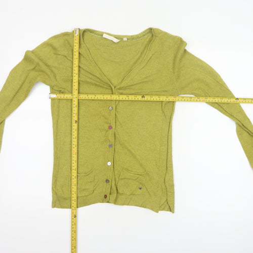 White Stuff Women’s Green Size 10 V-Neck Button Knit Cardigan Pockets