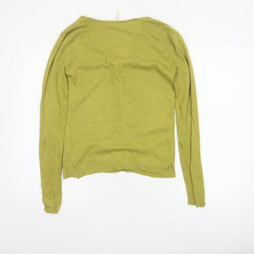 White Stuff Women’s Green Size 10 V-Neck Button Knit Cardigan Pockets