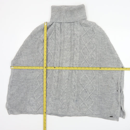 Barbour Women Grey Size S Cable Knit Roll Neck Court Cape