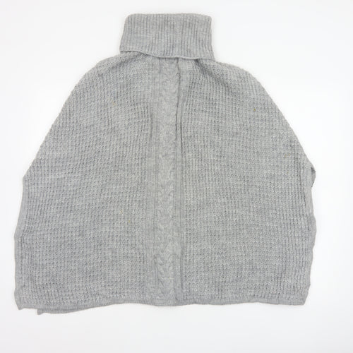 Barbour Women Grey Size S Cable Knit Roll Neck Court Cape