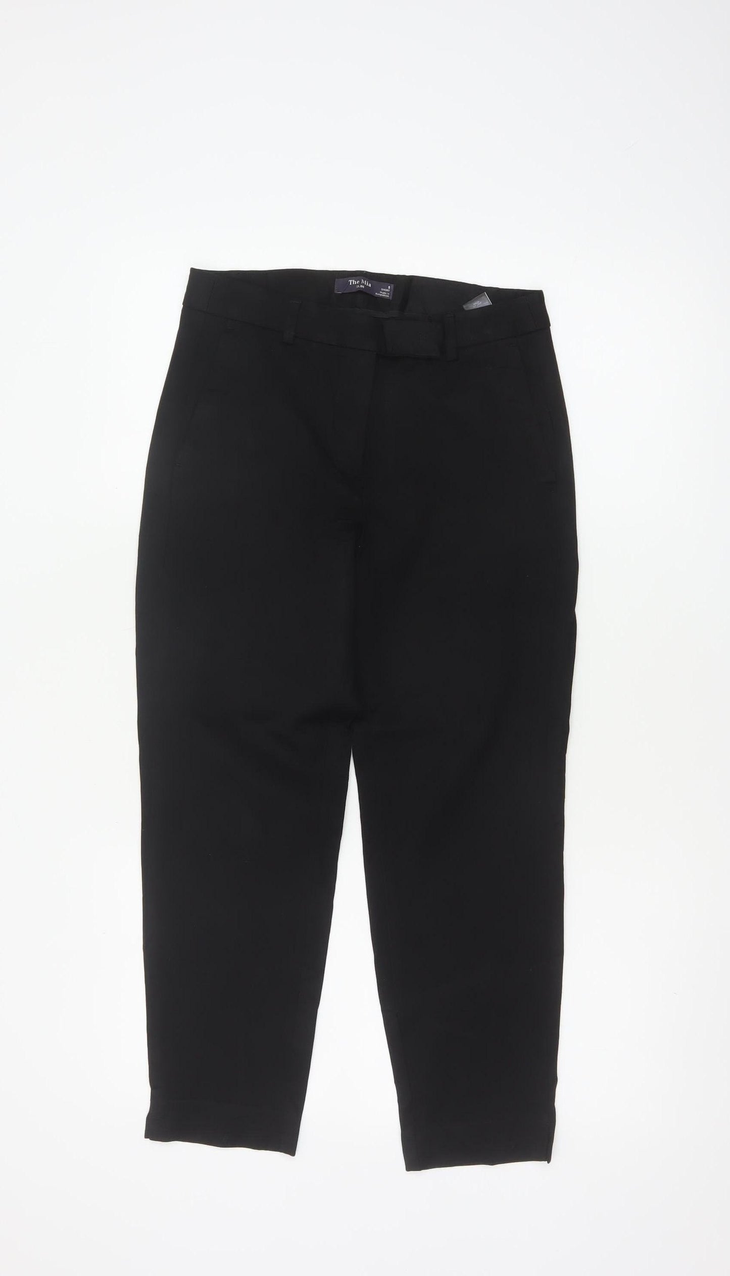 Marks and Spencer Women Black UK 8 The Mia Slim Tapered Trousers