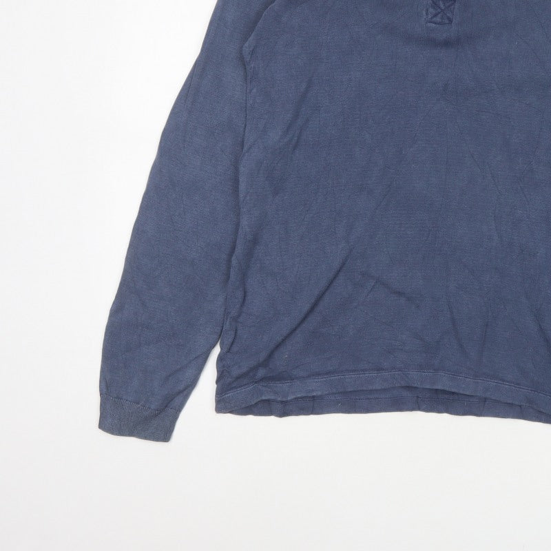 Additional view of Howies Men's Blue M Long Sleeve Collared Polo Shirt