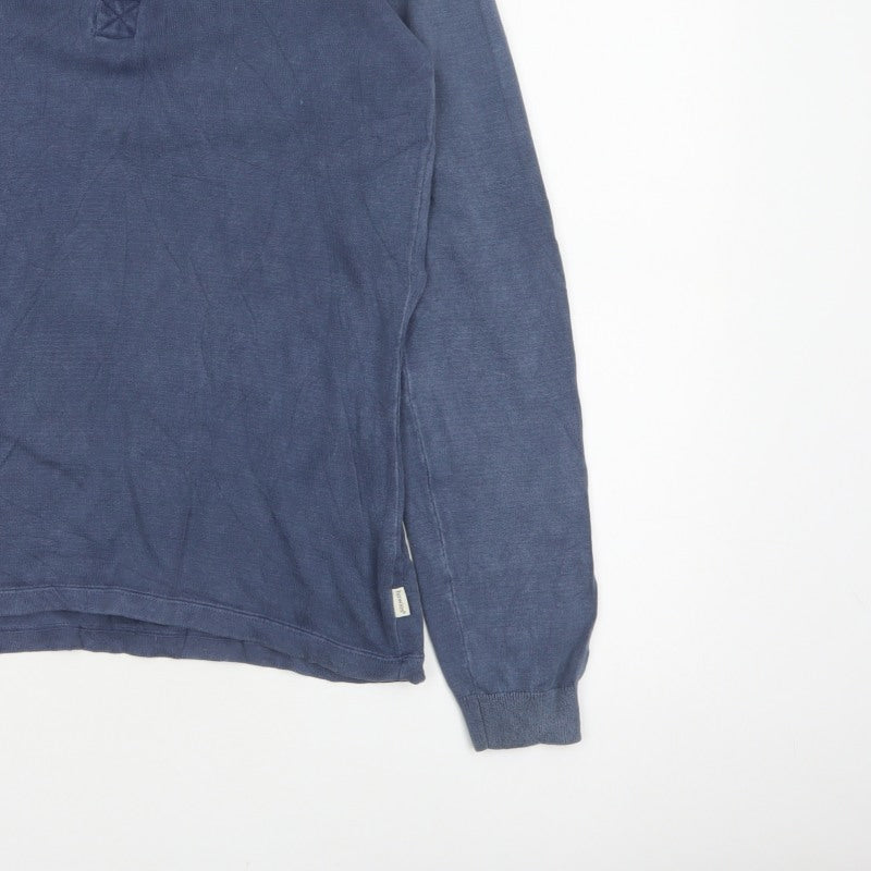 Additional view of Howies Men's Blue M Long Sleeve Collared Polo Shirt