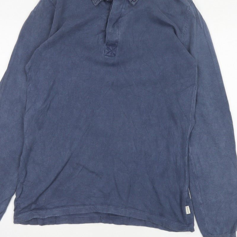 Additional view of Howies Men's Blue M Long Sleeve Collared Polo Shirt